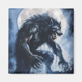 Ferocious Werewolf Watercolor Magnet