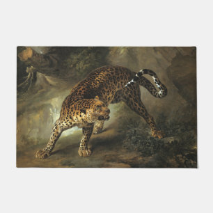 Ferocious Wild Leopard (von Jean-Baptiste Oudry) Fußmatte