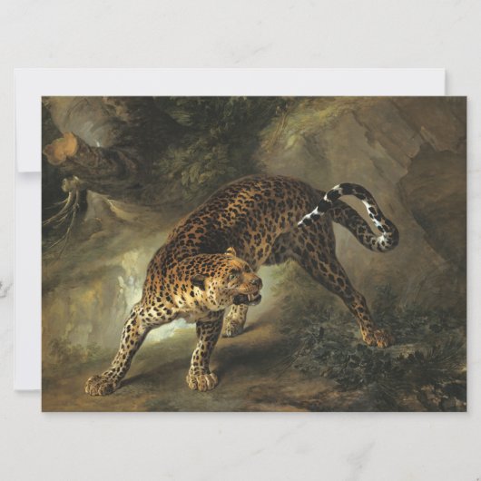 Ferocious Wild Leopard (von Jean-Baptiste Oudry) Karte (Vorderseite)