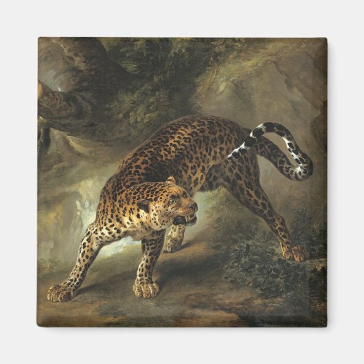 Ferocious Wild Leopard (von Jean-Baptiste Oudry) Magnet (Vorne)