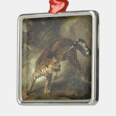 Ferocious Wild Leopard (von Jean-Baptiste Oudry) Ornament Aus Metall (Links)