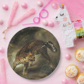 Ferocious Wild Leopard (von Jean-Baptiste Oudry) Pappteller (Party)