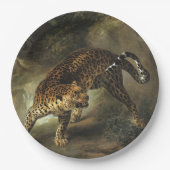Ferocious Wild Leopard (von Jean-Baptiste Oudry) Pappteller (Vorderseite)