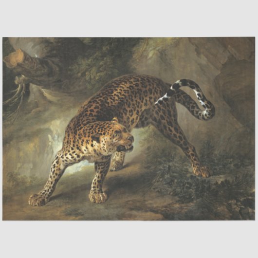 Ferocious Wild Leopard (von Jean-Baptiste Oudry) Seidenpapier (Vorderseite)