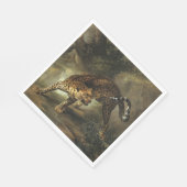Ferocious Wild Leopard (von Jean-Baptiste Oudry) Serviette (Ecke)