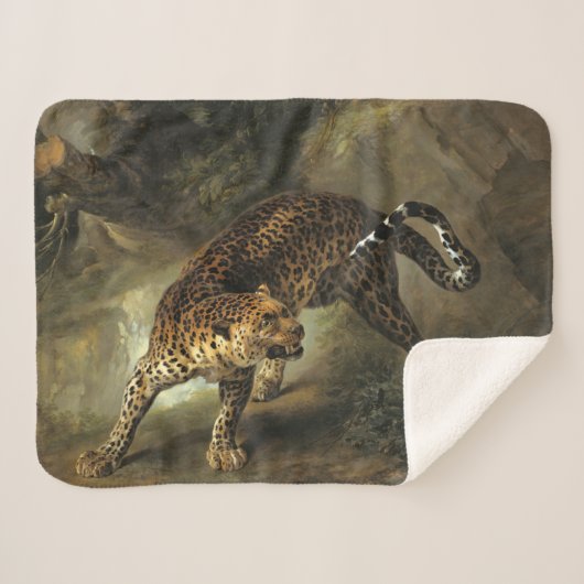 Ferocious Wild Leopard (von Jean-Baptiste Oudry) Sherpadecke (Vorderseite (Horizontal))