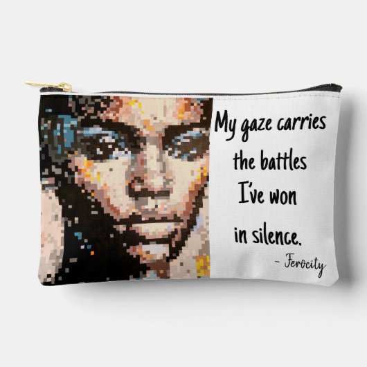 Ferocity Vibrant Pixel Art Portrait Zubehörtasche (Vorderseite)