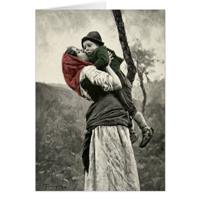 Ferraguti Liebe-Mutter-Sohn-Kinderkuss-Vintage (Vorne)