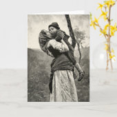 Ferraguti Liebe-Mutter-Sohn-Kinderkuss-Vintage Karte (Gelbe Blume)