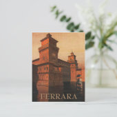 Ferrara, Este Castle, Italien. Vintage Postkarte (Stehend Vorderseite)