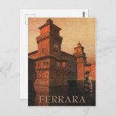 Ferrara, Este Castle, Italien. Vintage Postkarte (Vorne/Hinten)