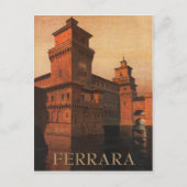 Ferrara, Este Castle, Italien. Vintage Postkarte (Vorderseite)