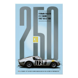 Ferrari 250GTO Silver Tribute Poster