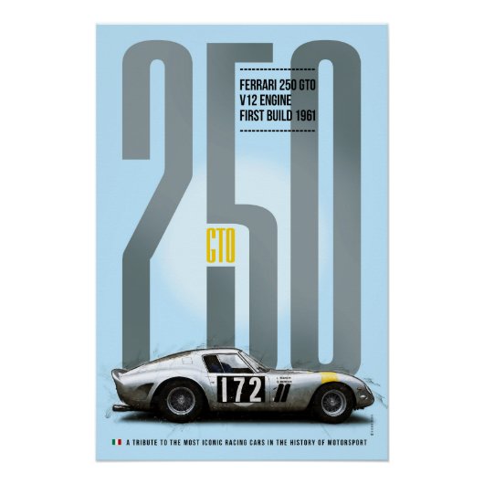 Ferrari 250GTO Silver Tribute Poster (Vorderseite)