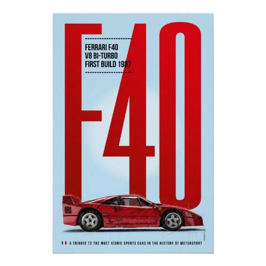 Ferrari F40 Tribute Poster (Vorderseite)