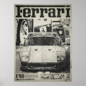Ferrari F40 Vintage Poster (Vorne)