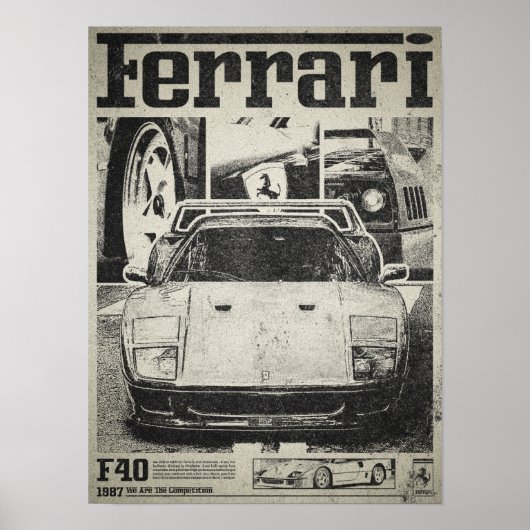 Ferrari F40 Vintage Poster (Vorne)