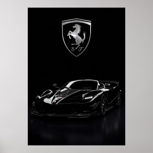 Ferrari FXX-K Black Hypercar | Dark Supercar Poster (Vorne)