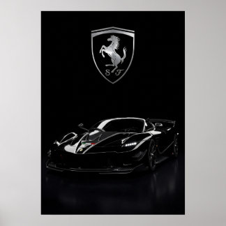 Ferrari FXX-K Black Hypercar | Dunkler Supersportw Poster