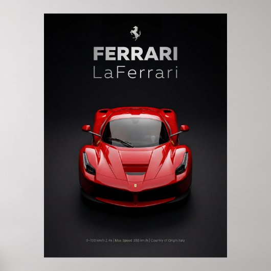 Ferrari LaFerrari Rotes Hypercar Poster (Vorne)