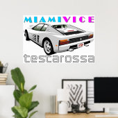 Ferrari Testarossa von Miami Vice Poster (Heimbüro)