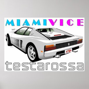 Ferrari Testarossa von Miami Vice Poster