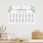 Ferras Greenery 16 Table Seating Chart Poster (Küche)