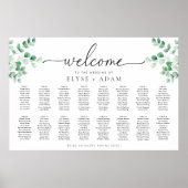 Ferras Greenery 16 Table Seating Chart Poster (Vorne)