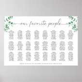 Ferras Greenery 24 Table Seating Chart Poster (Vorne)