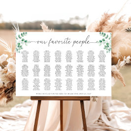 Ferras Greenery 24 Table Seating Chart Poster