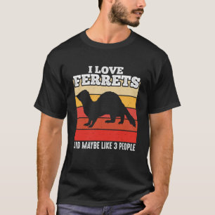 Ferre I Liebe Ferrets Retro Vintag Ferret T-Shirt