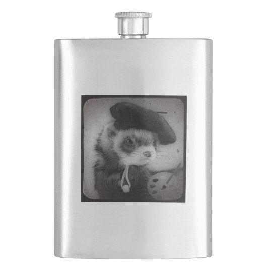 Ferret als Künstler Flachmann (Vorderseite)