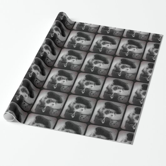 Ferret als Künstler Geschenkpapier (Ungerollt)