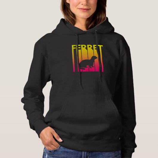 Ferret Animal Retro-Kostüm Hoodie (Vorderseite)