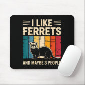 Ferret Art For Men Women Kids Pet Ferret Lovers Fe Mousepad (Mit Mouse)