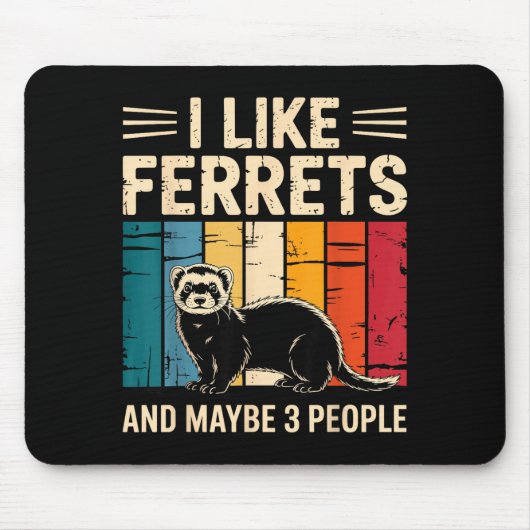 Ferret Art For Men Women Kids Pet Ferret Lovers Fe Mousepad (Vorne)