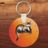Ferret auf einem Zweig-Schlüsselanhänger Schlüsselanhänger (Vorderseite)