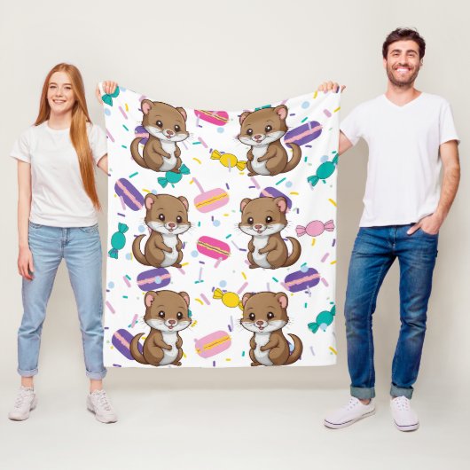 Ferret Candies Pattern Fleecedecke (Beispiel)