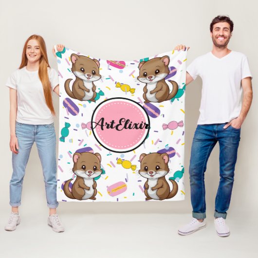 Ferret Candies Print Fleecedecke (Beispiel)