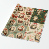 Ferret Christmas Montague Geschenkpapier (Ungerollt)