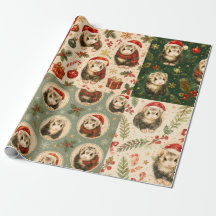 Ferret Christmas Montague Geschenkpapier