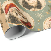 Ferret Christmas Montague Geschenkpapier (Rolleneckpunkt)