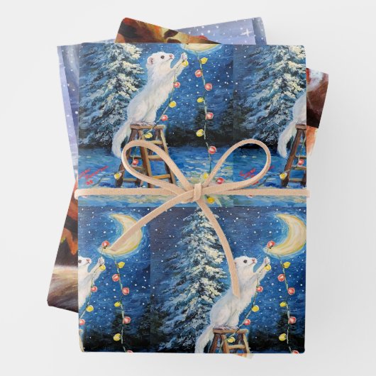 Ferret Christmas Wrapping Paper Geschenkpapier Set (Beispiel)