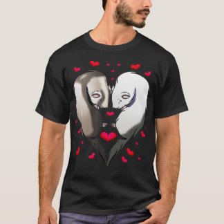 Ferret Couple Gift Valentinstag Süße Tier T-Shirt