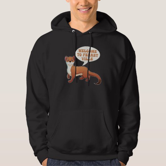 Ferret Cute Furry Animal Weasel Ferret Hoodie (Vorderseite)