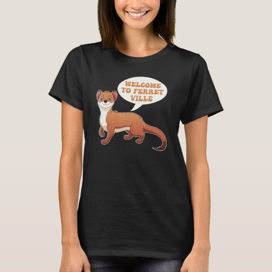 Ferret Cute Furry Animal Weasel Ferret T-Shirt (Vorderseite)