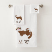 Ferret Design Monogrammed Badhandtuch Set (Insitu)