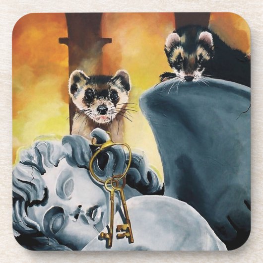 Ferret Dieves Getränkeuntersetzer (Vorderseite)