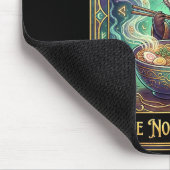 Ferret Eating Ramen Tarot Card Japanese Kawaii Pet Mousepad (Ecke)