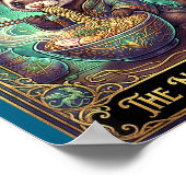 Ferret Eating Ramen Tarot Card Japanese Kawaii Pet Poster (Ecke)